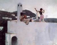 (image for) Handmade Oil painting for home canvas, oil painting framed canvas for living room John Singer Sargenti's art Capri 1878